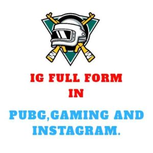 IG Full Form in Pubg