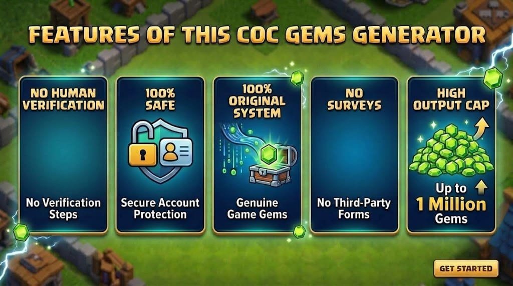 Features of This COC Gems Generator