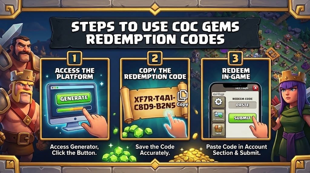 Steps to Use This COC Gems Generator